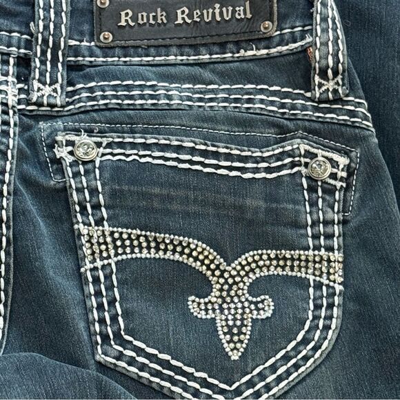 Rock Revival Aida Skinny Jeans Bling Concert Rodeo Women’s size 27 Buckle - Picture 15 of 16